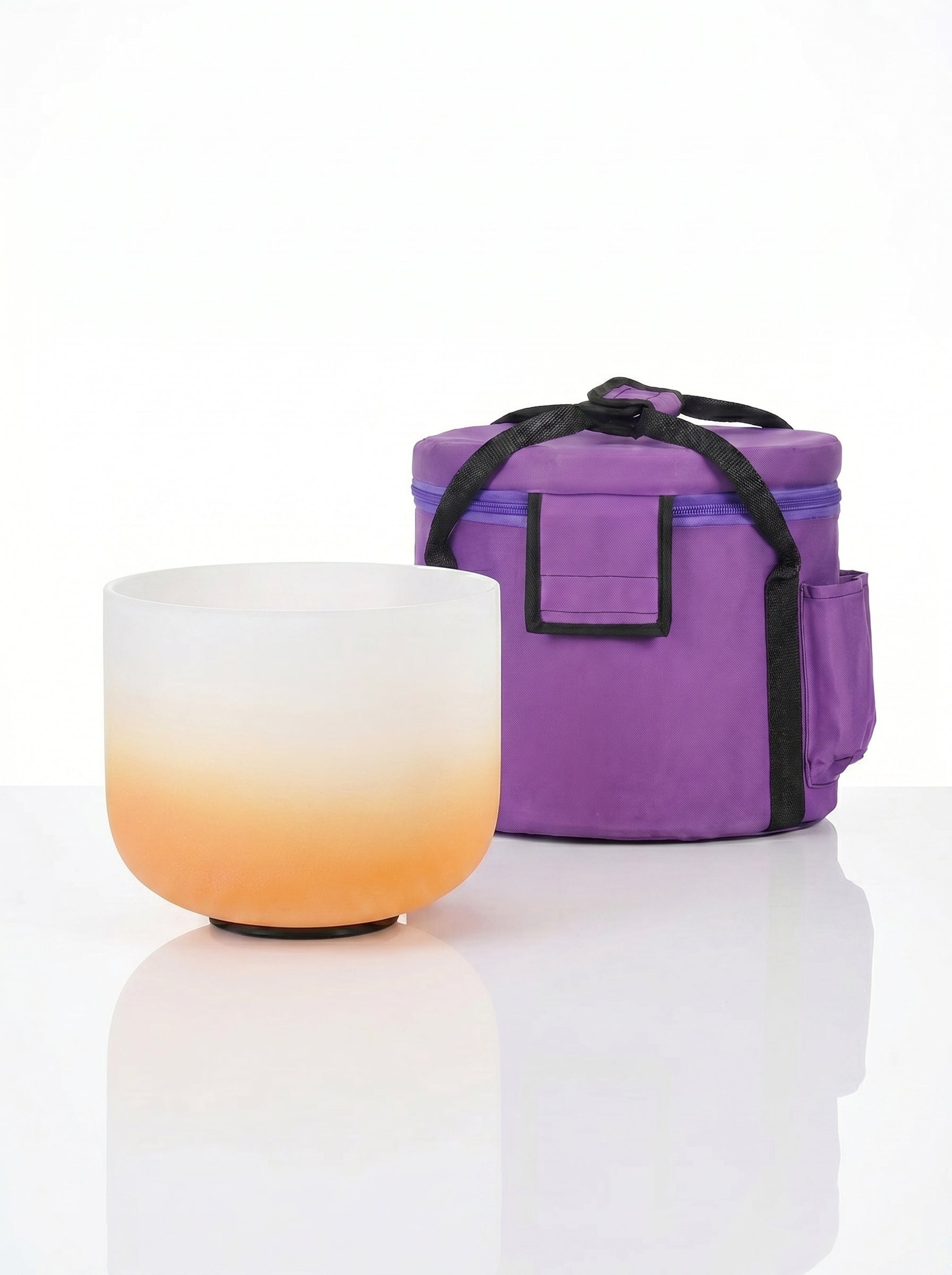 Cuenco de Cuarzo Aura Naranja + Bolso de Transporte